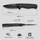 SENCUT Errant Flipper & Thumb Stud Knife Black G10 Handle (3.45" Black 9Cr18MoV Blade) S23054B-1