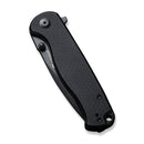 SENCUT Errant Flipper & Thumb Stud Knife Black G10 Handle (3.45" Black 9Cr18MoV Blade) S23054B-1