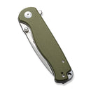 SENCUT Errant Flipper & Thumb Stud Knife OD Green G10 Handle (3.45" Satin Finished 9Cr18MoV Blade) S23054B-2