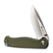 SENCUT Errant Flipper & Thumb Stud Knife OD Green G10 Handle (3.45" Satin Finished 9Cr18MoV Blade) S23054B-2