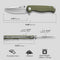 SENCUT Errant Flipper & Thumb Stud Knife OD Green G10 Handle (3.45" Satin Finished 9Cr18MoV Blade) S23054B-2