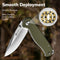 SENCUT Errant Flipper & Thumb Stud Knife OD Green G10 Handle (3.45" Satin Finished 9Cr18MoV Blade) S23054B-2