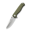 SENCUT Errant Flipper & Thumb Stud Knife OD Green G10 Handle (3.45" Satin Finished 9Cr18MoV Blade) S23054B-2