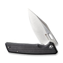 SENCUT GlideStrike Thumb Hole Knife Black Canvas Micarta Handle (3.74" Satin Finished 9Cr18MoV Blade) S23018-4