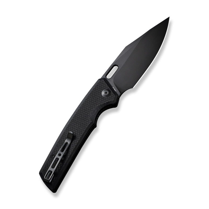 SENCUT GlideStrike Thumb Hole Knife Black Coarse G10 Handle (3.74" Black 9Cr18MoV Blade) S23018-1