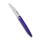 SENCUT Jubil Front Fliper Knife Purple G10 Handle (2.95" Stonewashed D2 Blade) S20029-1