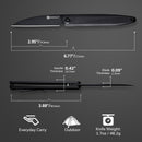 SENCUT Jubil Front Flipper Knife Black G10 Handle (2.95" Black D2 Blade) S20029-2