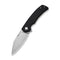 SENCUT Omniform Flipper Knife Black Canvas Micarta Handle (3.65" Satin Finished 9Cr18MoV Blade) S23064-2