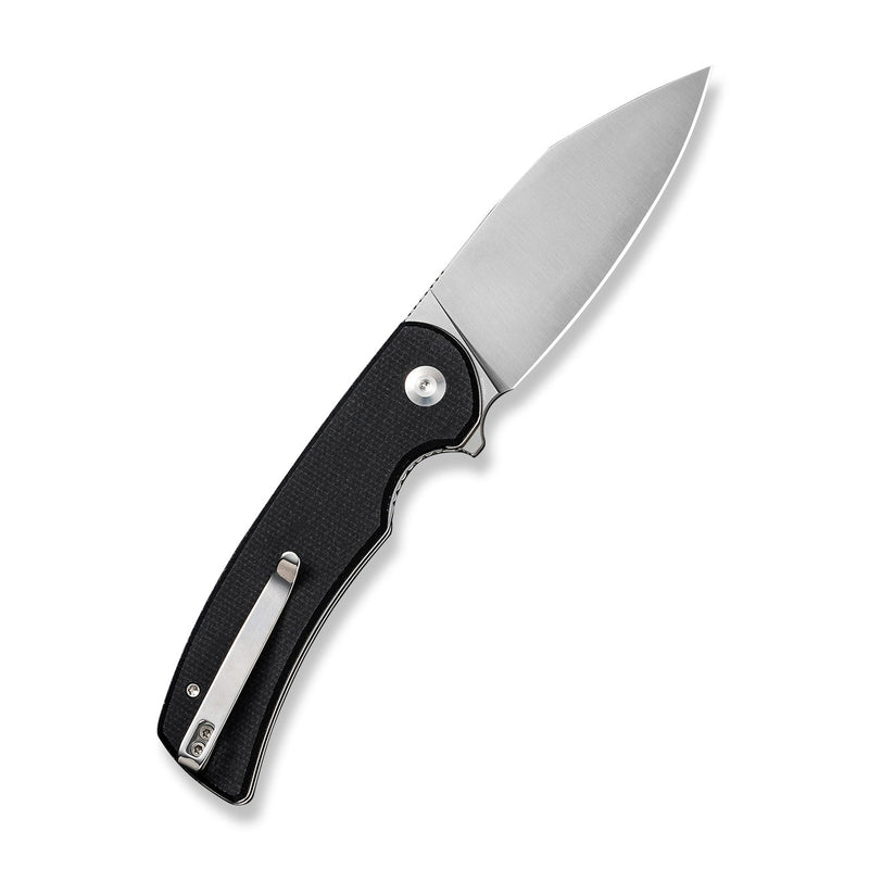 SENCUT Omniform Flipper Knife Black Canvas Micarta Handle (3.65" Satin Finished 9Cr18MoV Blade) S23064-2