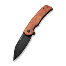 SENCUT Omniform Flipper Knife Guibourtia Wood Handle (3.65" Black 9Cr18MoV Blade) S23064-3