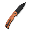 SENCUT Omniform Flipper Knife Guibourtia Wood Handle (3.65" Black 9Cr18MoV Blade) S23064-3