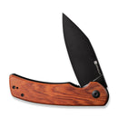 SENCUT Omniform Flipper Knife Guibourtia Wood Handle (3.65" Black 9Cr18MoV Blade) S23064-3