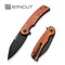 SENCUT Omniform Flipper Knife Guibourtia Wood Handle (3.65" Black 9Cr18MoV Blade) S23064-3