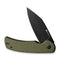 SENCUT Omniform Flipper Knife OD Green Coarse G10 Handle (3.65" Black 9Cr18MoV Blade) S23064-1