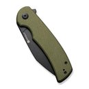 SENCUT Omniform Flipper Knife OD Green Coarse G10 Handle (3.65" Black 9Cr18MoV Blade) S23064-1