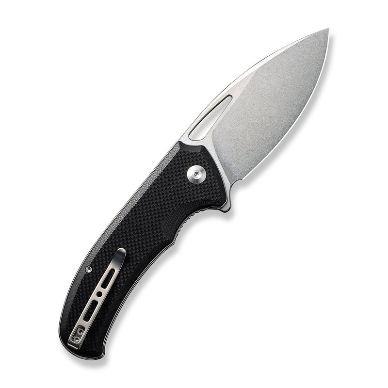 SENCUT Phantara Flipper Knife Black Coarse G10 Handle (3.7" Stonewashed 9Cr18MoV Blade) S23014-1