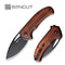 SENCUT Phantara Flipper Knife Guibourtia Wood Handle (3.7" Black 9Cr18MoV Blade) S23014-4