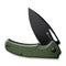 SENCUT Phantara Flipper Knife OD Green Coarse G10 Handle (3.7" Black 9Cr18MoV Blade) S23014-3