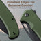 SENCUT Phantara Flipper Knife OD Green Coarse G10 Handle (3.7" Black 9Cr18MoV Blade) S23014-3