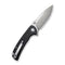SENCUT Pulsewave Flipper & Thumb Stud & Button Lock Knife Black G10 Handle (3.45" Satin Finished 9Cr18MoV Blade) S23032-1