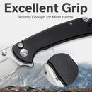 SENCUT Pulsewave Flipper & Thumb Stud & Button Lock Knife Black G10 Handle (3.45" Satin Finished 9Cr18MoV Blade) S23032-1