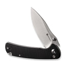 SENCUT Pulsewave Flipper & Thumb Stud & Button Lock Knife Black G10 Handle (3.45" Satin Finished 9Cr18MoV Blade) S23032-1