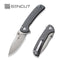 SENCUT Pulsewave Flipper & Thumb Stud & Button Lock Knife Gray G10 Handle (3.45" Satin Finished 9Cr18MoV Blade) S23032-2