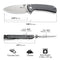 SENCUT Pulsewave Flipper & Thumb Stud & Button Lock Knife Gray G10 Handle (3.45" Satin Finished 9Cr18MoV Blade) S23032-2