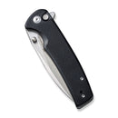 SENCUT Sachse Flipper & Button Lock & Thumb Stud Knife Black G10 Handle (3.47" Satin Finished 9Cr18MoV Blade) S21007-5