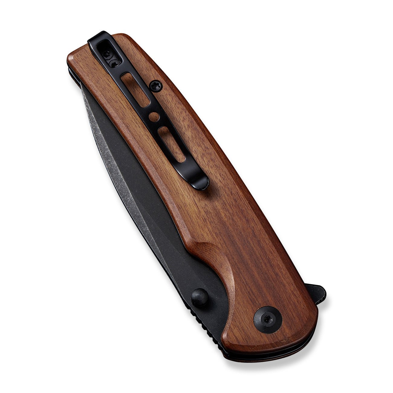 SENCUT Sachse Flipper & Button Lock & Thumb Stud Knife Wood Handle 9Cr18MoV