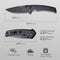 SENCUT Serene Flipper & Button Lock & Thumb Stud Knife Black Aluminum Handle (3.48" Black Stonewashed D2 Blade) S21022B-1