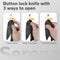 SENCUT Serene Flipper & Button Lock & Thumb Stud Knife Black Aluminum Handle (3.48" Black Stonewashed D2 Blade) S21022B-1