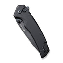 SENCUT Serene Flipper & Button Lock & Thumb Stud Knife Black Aluminum Handle (3.48" Black Stonewashed D2 Blade) S21022B-1