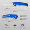 SENCUT Serene Flipper & Button Lock & Thumb Stud Knife Bright Blue Aluminum Handle (3.48" Satin Finished D2 Blade) S21022B-4