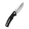SENCUT Slashkin Flipper & Thumb Stud Knife Black G10 Handle (3.48" Satin Finished D2 Blade) S20066-1