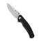 SENCUT Slashkin Flipper & Thumb Stud Knife Black G10 Handle (3.48" Satin Finished D2 Blade) S20066-1