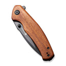 SENCUT Slashkin Flipper & Thumb Stud Knife Guibourtia Wood Handle (3.48" Black D2 Blade) S20066-4