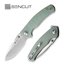 SENCUT Slashkin Flipper & Thumb Stud Knife Natural G10 Handle (3.48" Satin Finished D2 Blade) S20066-2