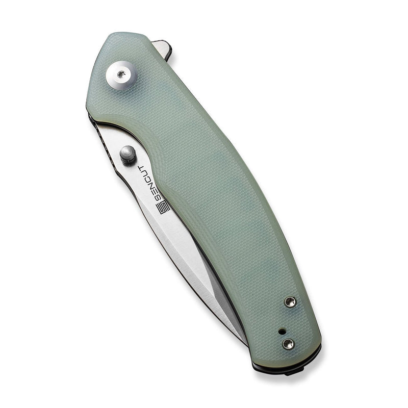 SENCUT Slashkin Flipper & Thumb Stud Knife Natural G10 Handle (3.48" Satin Finished D2 Blade) S20066-2