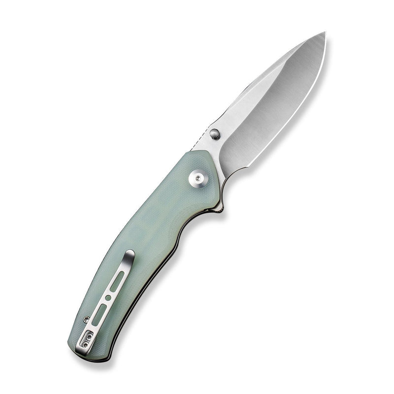 SENCUT Slashkin Flipper & Thumb Stud Knife Natural G10 Handle (3.48" Satin Finished D2 Blade) S20066-2