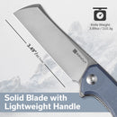 SENCUT Traxler Flipper Knife Neutral Blue G10 Handle (3.49" Satin Finished 9Cr18MoV Blade) S20057C-2