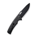 SENCUT Vesperon Flipper & Manual Thumb Knife Black Canvas Micarta Handle (3.35" Black 9Cr18MoV Blade) S20065-3