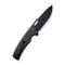 SENCUT Vesperon Flipper & Manual Thumb Knife Black Canvas Micarta Handle (3.35" Black 9Cr18MoV Blade) S20065-3