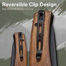SENCUT Vesperon Flipper & Manual Thumb Knife Guibourtia Wood Handle (3.35" Black 9Cr18MoV Blade) S20065-4
