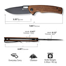 SENCUT Vesperon Flipper & Manual Thumb Knife Guibourtia Wood Handle (3.35" Black 9Cr18MoV Blade) S20065-4