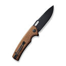 SENCUT Vesperon Flipper & Manual Thumb Knife Guibourtia Wood Handle (3.35" Black 9Cr18MoV Blade) S20065-4