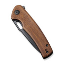 SENCUT Vesperon Flipper & Manual Thumb Knife Guibourtia Wood Handle (3.35" Black 9Cr18MoV Blade) S20065-4