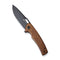 SENCUT Vesperon Flipper & Manual Thumb Knife Guibourtia Wood Handle (3.35" Black 9Cr18MoV Blade) S20065-4