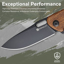 SENCUT Vesperon Flipper & Manual Thumb Knife Guibourtia Wood Handle (3.35" Black 9Cr18MoV Blade) S20065-4