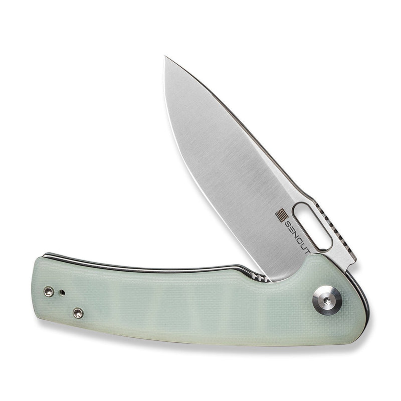 SENCUT Vesperon Flipper & Manual Thumb Knife Natural G10 Handle (3.35" Satin Finished 9Cr18MoV Blade) S20065-2